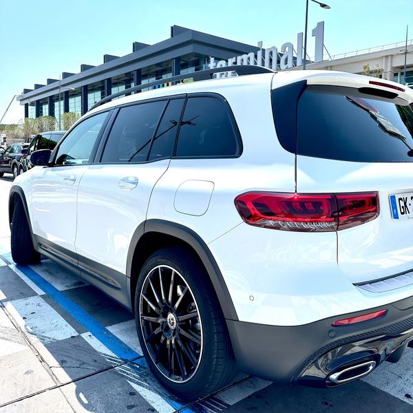 4x4 Mercedes white in front of Marseille airport