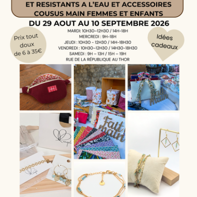 Boutique éphémère au Thor! Deux créatrices : bijoux fins, modernes et résistants à l'eau et accessoi