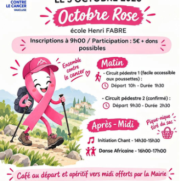 Octobre Rose à Saumane-de-Vaucluse - EN