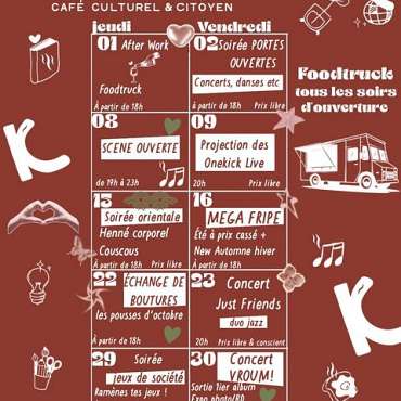 La Kantarelle - Programmation du mois d'octobre - EN