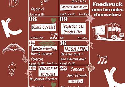 La Kantarelle - Programmation du mois d'octobre - EN
